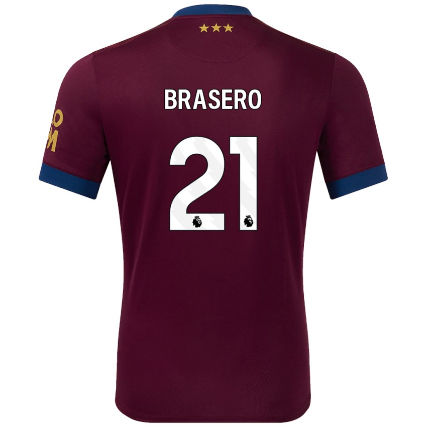 Kinder Sarah Brasero-Carreira #21 Braun Auswärtstrikot Trikot 2024/25 T-Shirt