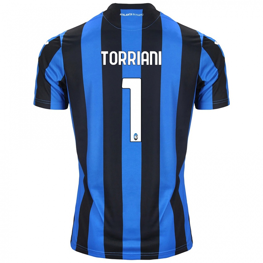 Herren Andrea Torriani #1 Blau Schwarz Heimtrikot Trikot 2024/25 T-Shirt