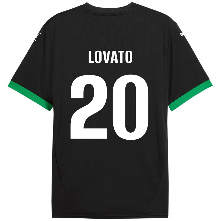 Herren Matteo Lovato #20 Schwarz Dunkelgrün Heimtrikot Trikot 2024/25 T-Shirt