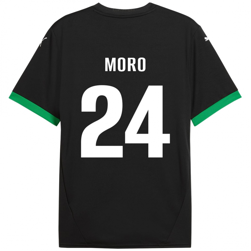 Herren Luca Moro #24 Schwarz Dunkelgrün Heimtrikot Trikot 2024/25 T-Shirt