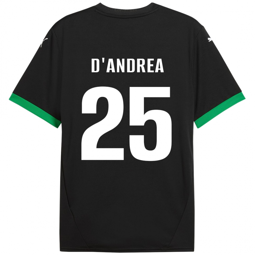 Herren Luca D'andrea #25 Schwarz Dunkelgrün Heimtrikot Trikot 2024/25 T-Shirt