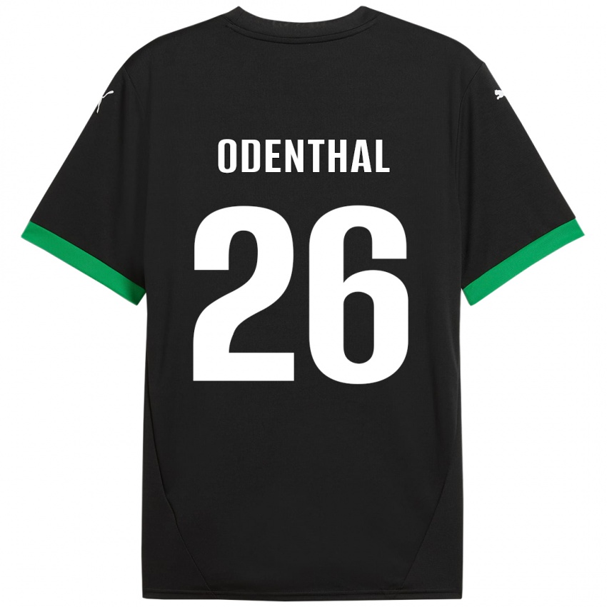 Herren Cas Odenthal #26 Schwarz Dunkelgrün Heimtrikot Trikot 2024/25 T-Shirt