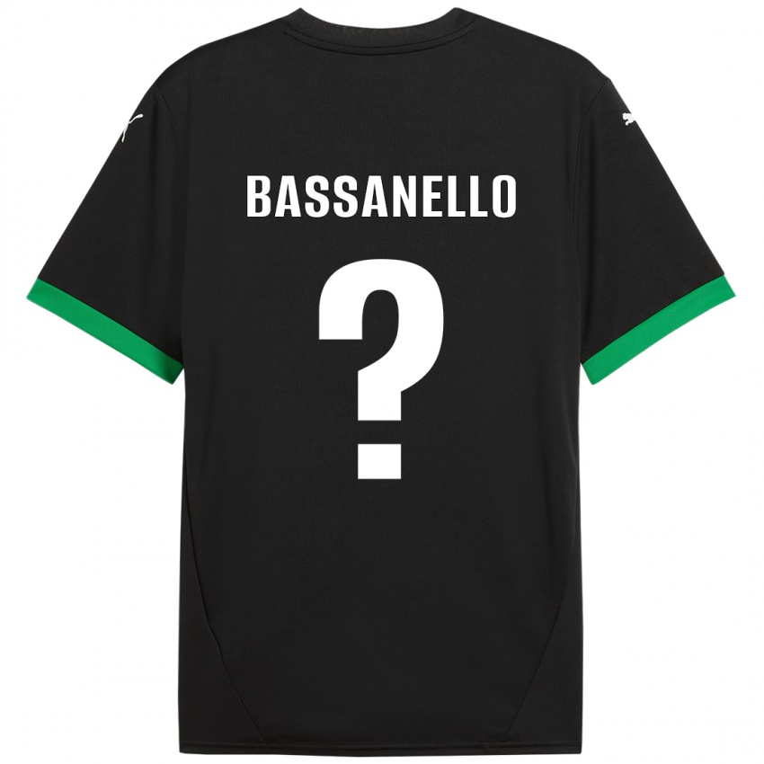 Herren Davide Bassanello #0 Schwarz Dunkelgrün Heimtrikot Trikot 2024/25 T-Shirt