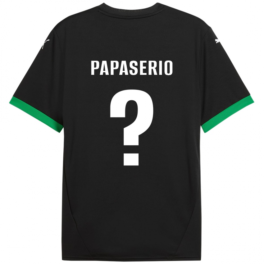 Herren Gabriele Papaserio #0 Schwarz Dunkelgrün Heimtrikot Trikot 2024/25 T-Shirt