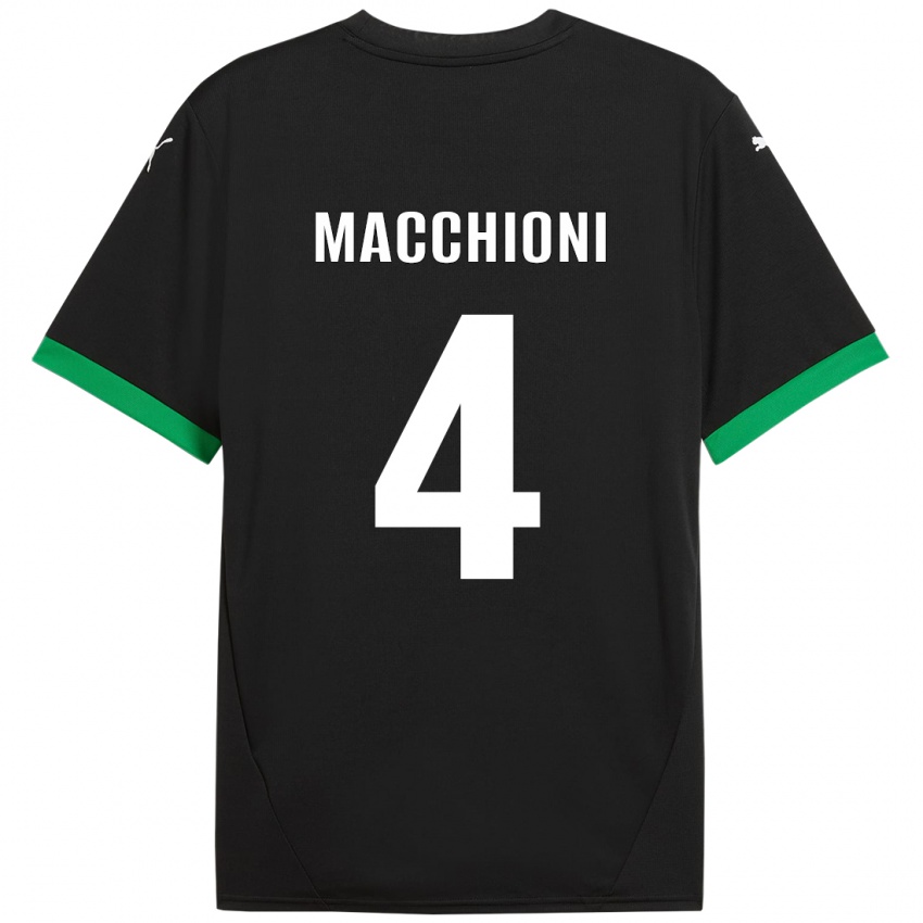 Herren Tommaso Macchioni #4 Schwarz Dunkelgrün Heimtrikot Trikot 2024/25 T-Shirt