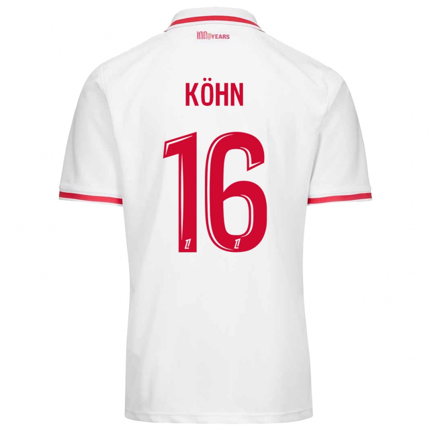 Herren Philipp Köhn #16 Weiß Rot Heimtrikot Trikot 2024/25 T-Shirt