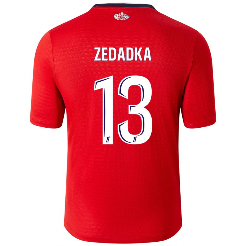 Herren Akim Zedadka #13 Rot Weiß Heimtrikot Trikot 2024/25 T-Shirt