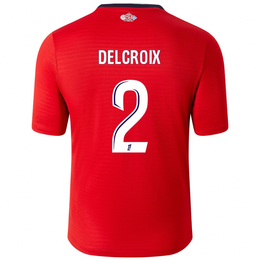 Herren Céleste Delcroix #2 Rot Weiß Heimtrikot Trikot 2024/25 T-Shirt