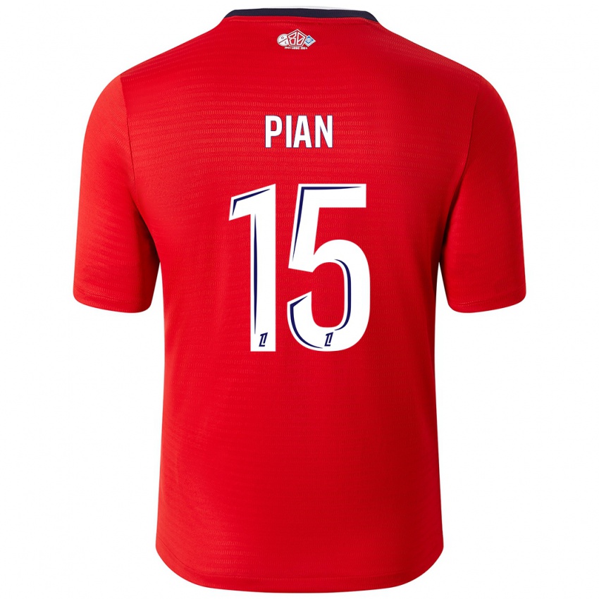 Herren Julie Pian #15 Rot Weiß Heimtrikot Trikot 2024/25 T-Shirt