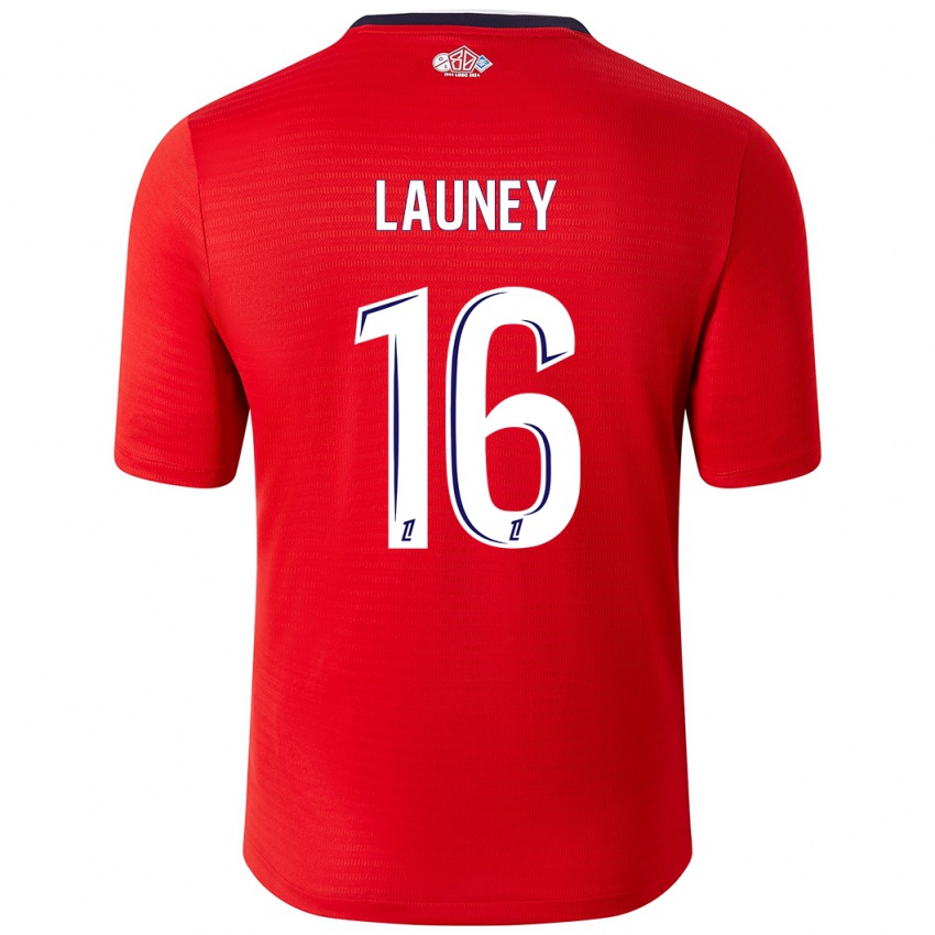 Herren Elisa Launey #16 Rot Weiß Heimtrikot Trikot 2024/25 T-Shirt