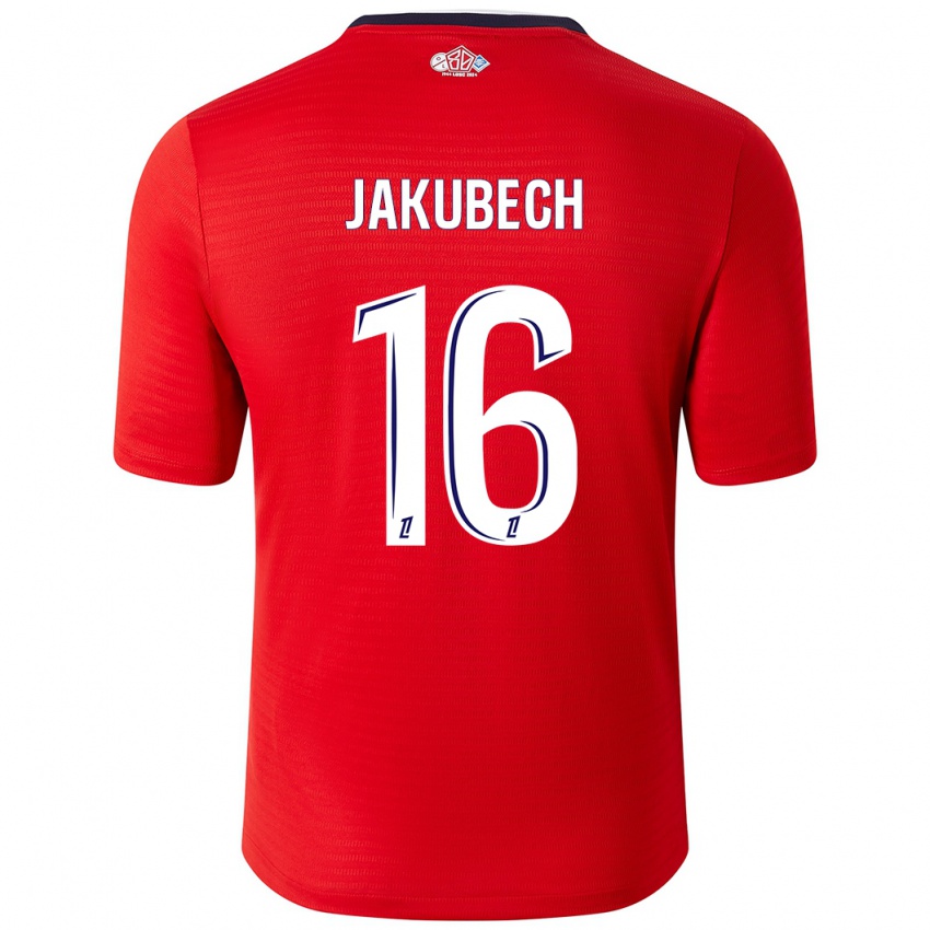 Herren Adam Jakubech #16 Rot Weiß Heimtrikot Trikot 2024/25 T-Shirt