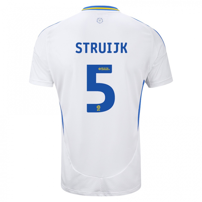 Herren Pascal Struijk #5 Weiß Blau Heimtrikot Trikot 2024/25 T-Shirt