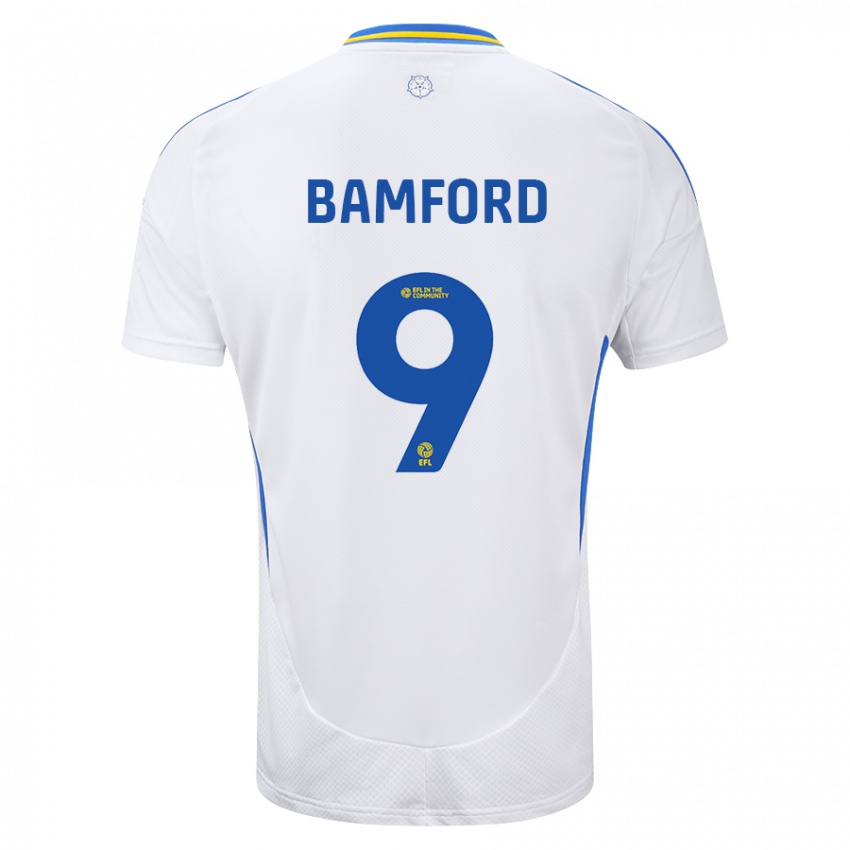 Herren Patrick Bamford #9 Weiß Blau Heimtrikot Trikot 2024/25 T-Shirt