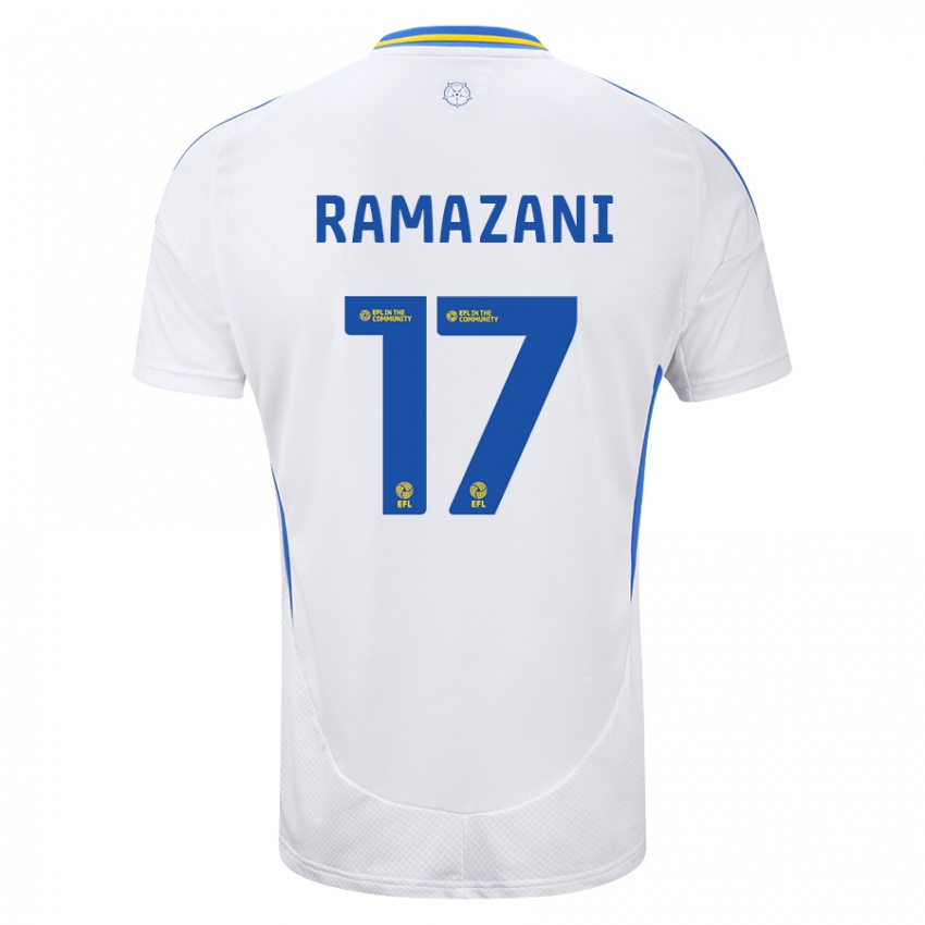 Herren Largie Ramazani #17 Weiß Blau Heimtrikot Trikot 2024/25 T-Shirt