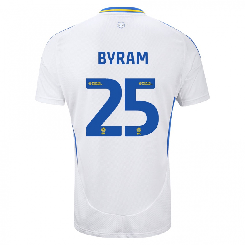 Herren Sam Byram #25 Weiß Blau Heimtrikot Trikot 2024/25 T-Shirt