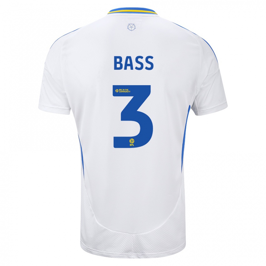 Herren Rebekah Bass #3 Weiß Blau Heimtrikot Trikot 2024/25 T-Shirt