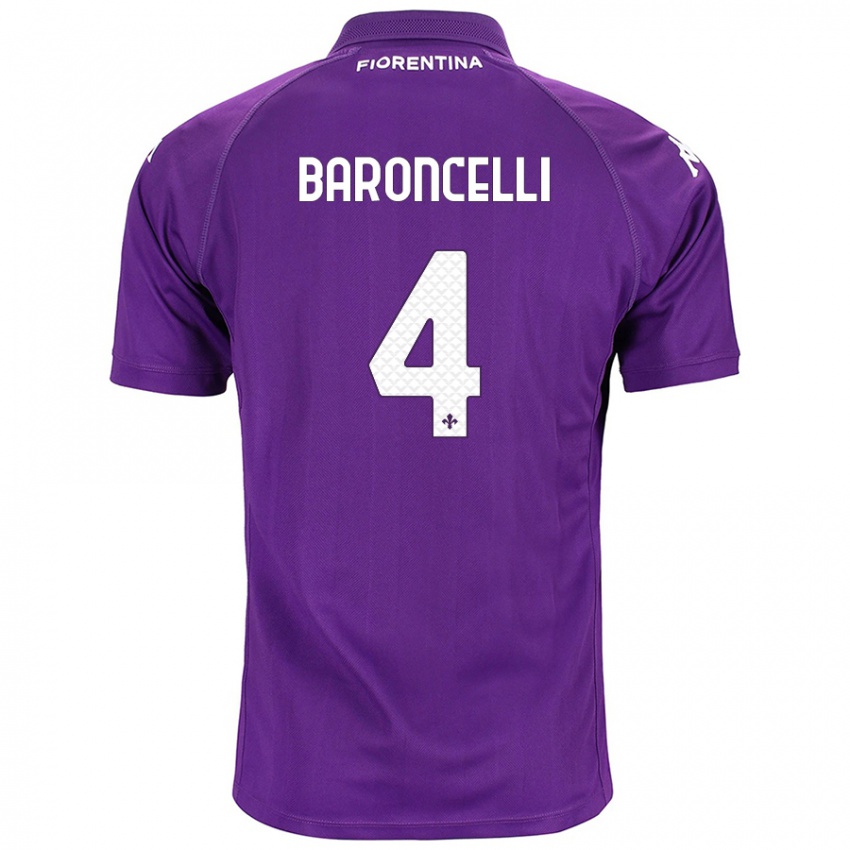 Herren Leonardo Baroncelli #4 Violett Heimtrikot Trikot 2024/25 T-Shirt