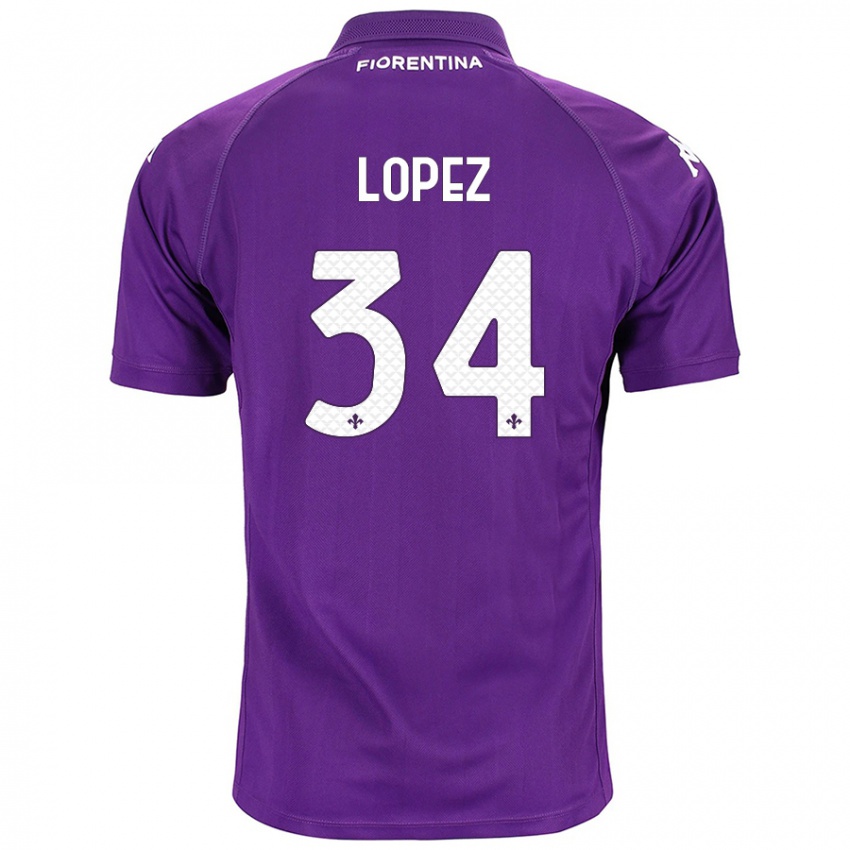 Herren Lucas López #34 Violett Heimtrikot Trikot 2024/25 T-Shirt