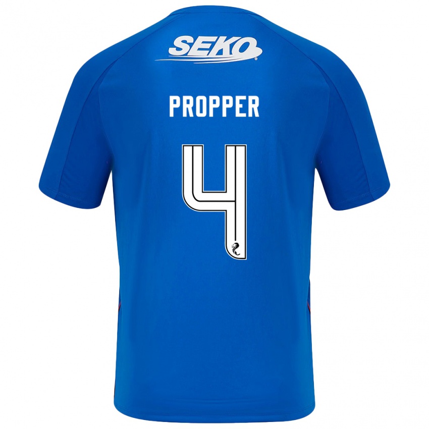 Herren Robin Pröpper #4 Dunkelblau Heimtrikot Trikot 2024/25 T-Shirt