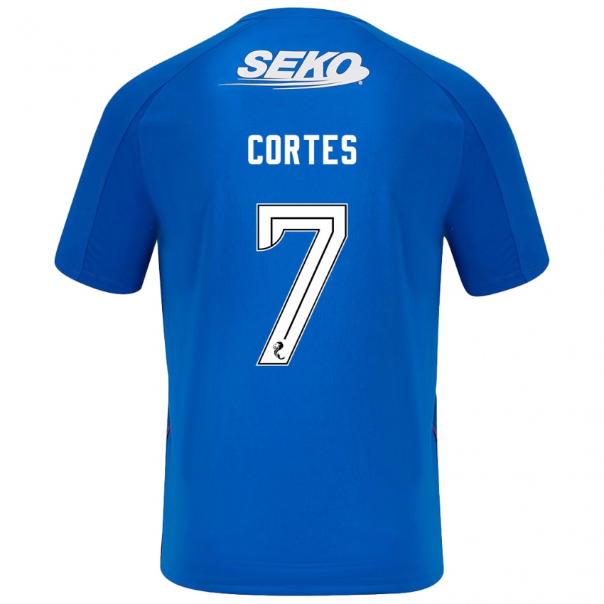 Herren Óscar Cortés #7 Dunkelblau Heimtrikot Trikot 2024/25 T-Shirt