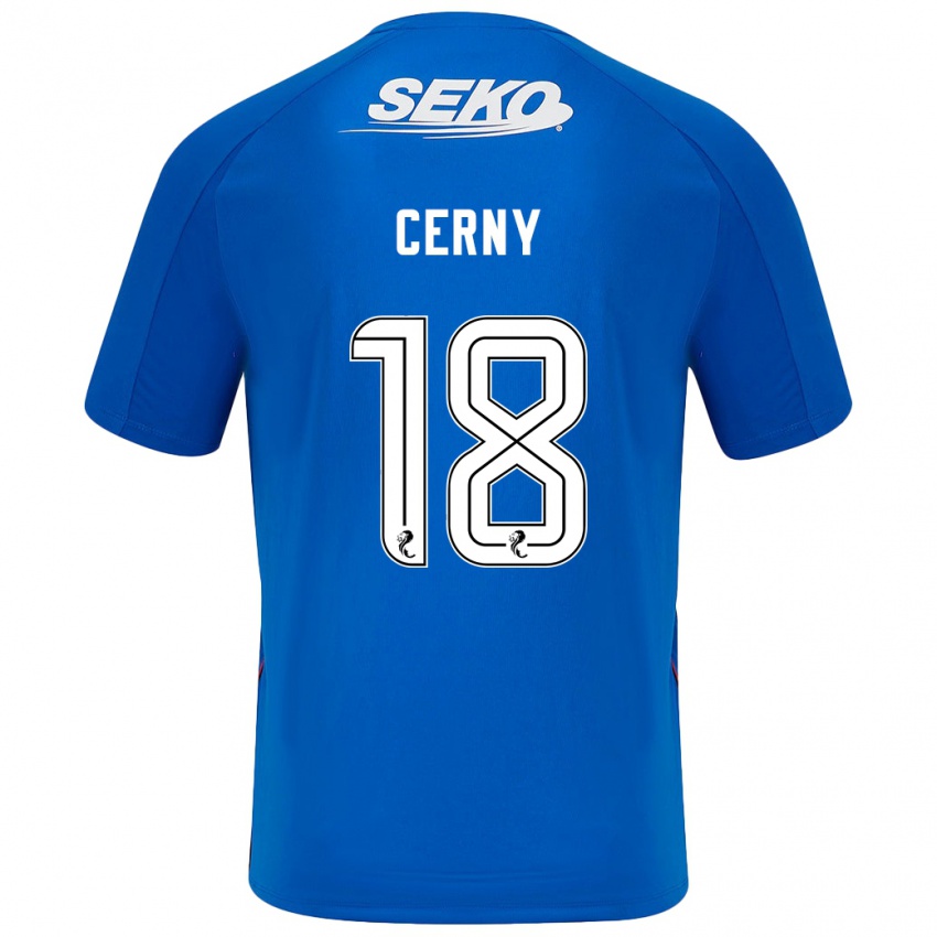 Herren Vaclav Cerny #18 Dunkelblau Heimtrikot Trikot 2024/25 T-Shirt