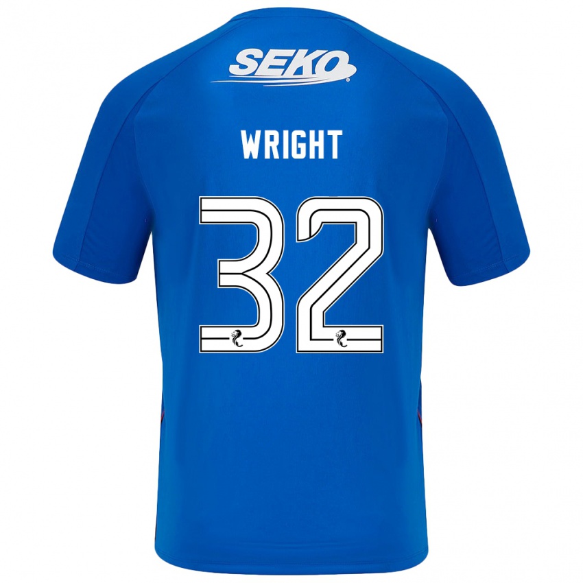 Herren Kieran Wright #32 Dunkelblau Heimtrikot Trikot 2024/25 T-Shirt