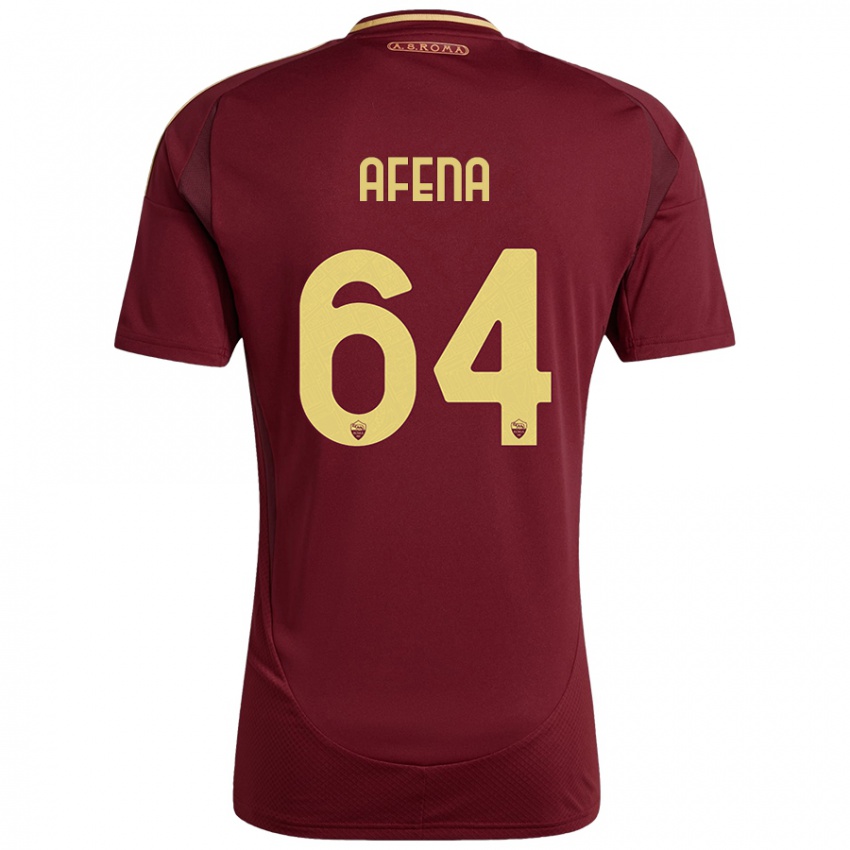 Herren Felix Afena-Gyan #64 Rot Braun Gold Heimtrikot Trikot 2024/25 T-Shirt