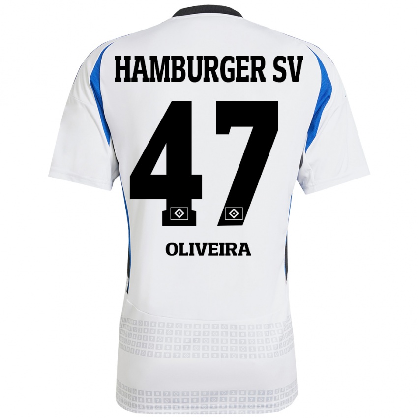 Herren Nicolas Oliveira #47 Weiß Blau Heimtrikot Trikot 2024/25 T-Shirt