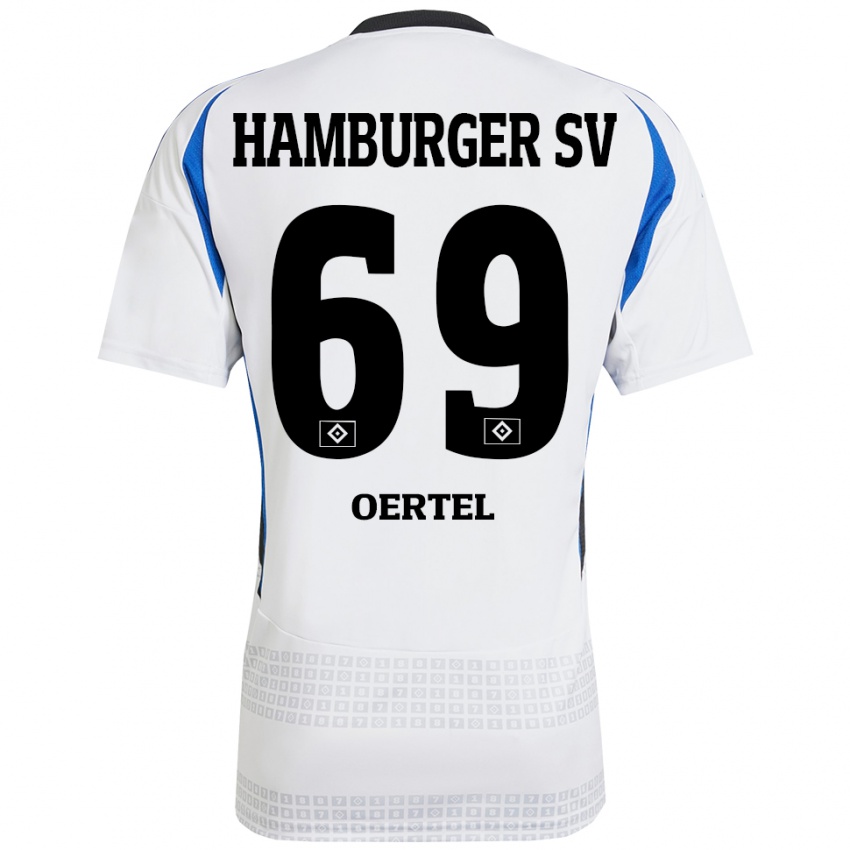 Herren Jan Oertel #69 Weiß Blau Heimtrikot Trikot 2024/25 T-Shirt