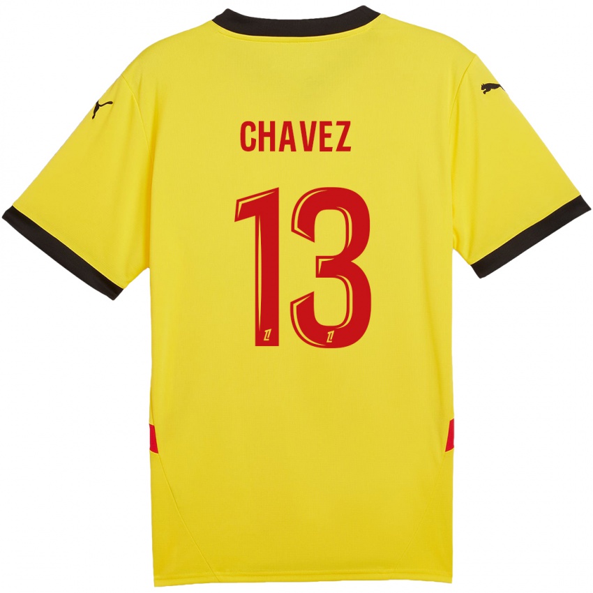 Herren Jhoanner Chávez #13 Gelb Rot Heimtrikot Trikot 2024/25 T-Shirt