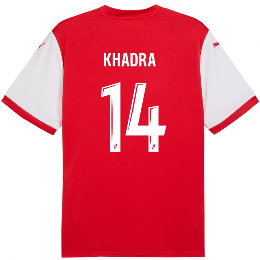 Herren Reda Khadra #14 Rot Weiß Heimtrikot Trikot 2024/25 T-Shirt