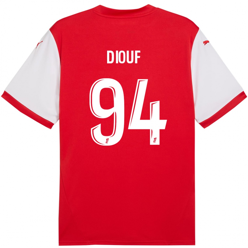 Herren Yehvann Diouf #94 Rot Weiß Heimtrikot Trikot 2024/25 T-Shirt