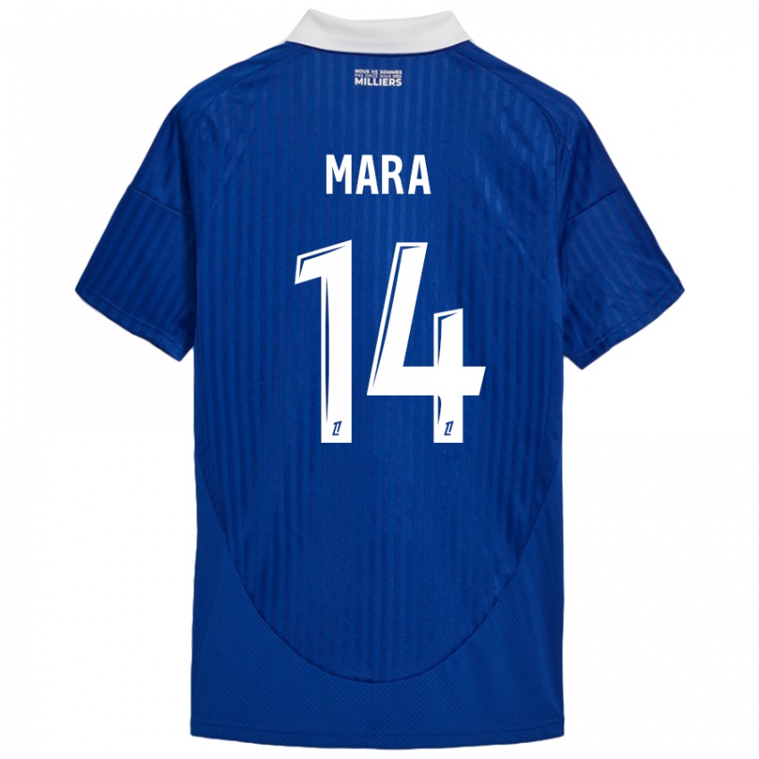 Herren Sékou Mara #14 Blau Weiß Heimtrikot Trikot 2024/25 T-Shirt