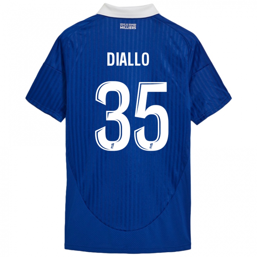 Herren Tidiane Diallo #35 Blau Weiß Heimtrikot Trikot 2024/25 T-Shirt