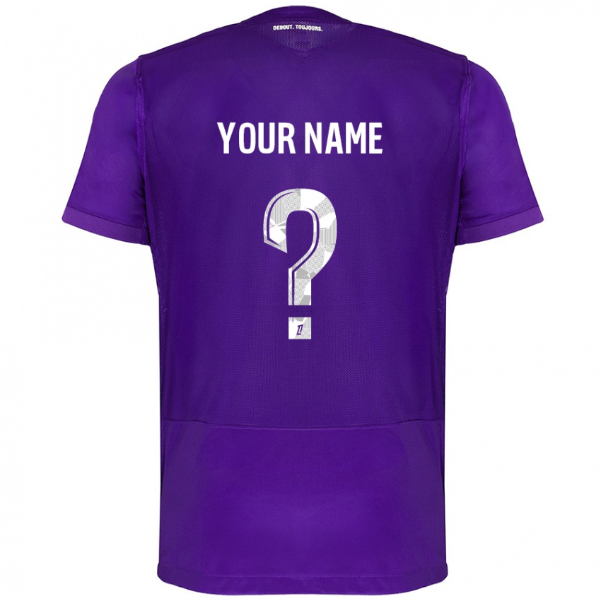 Herren Ihren Namen #0 Violett Weiß Heimtrikot Trikot 2024/25 T-Shirt