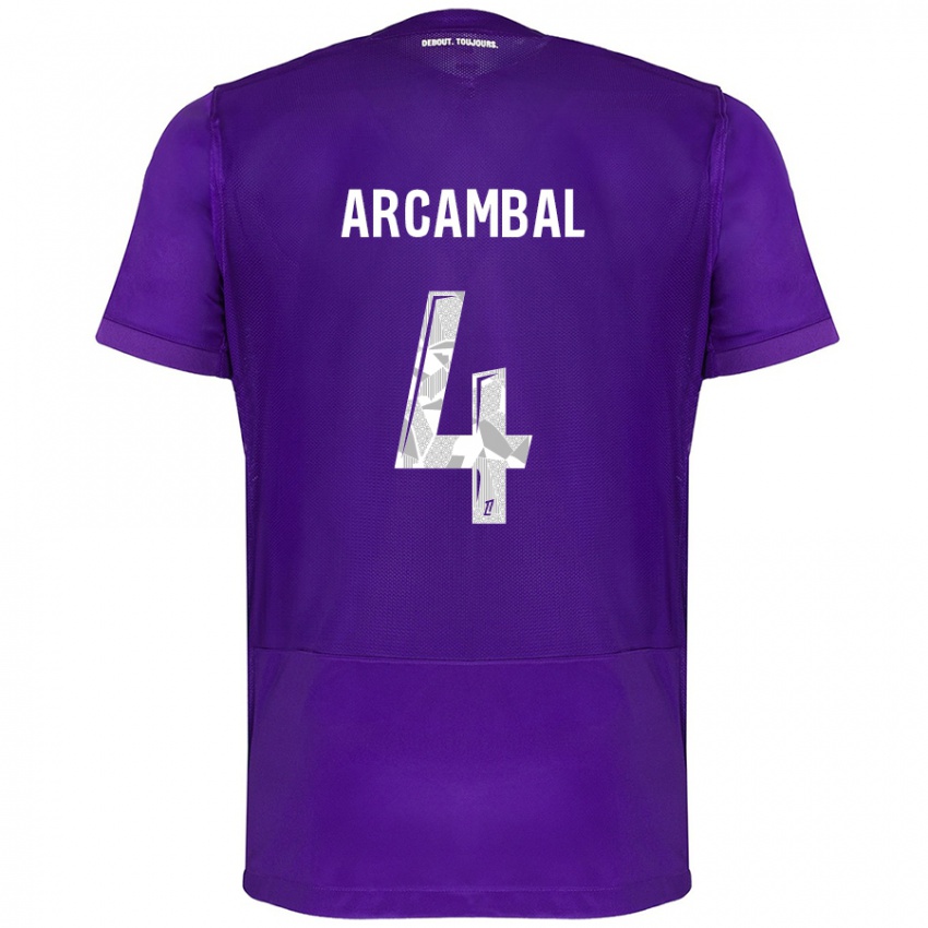 Herren Anais Arcambal #4 Violett Weiß Heimtrikot Trikot 2024/25 T-Shirt