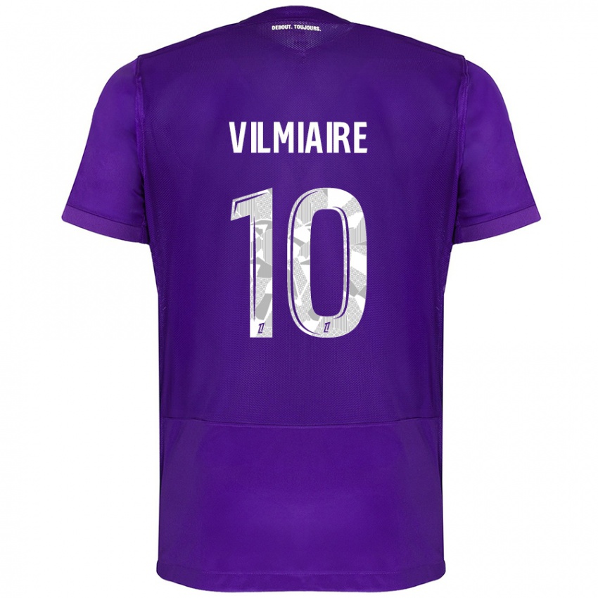 Herren Kelly Vilmiaire #10 Violett Weiß Heimtrikot Trikot 2024/25 T-Shirt