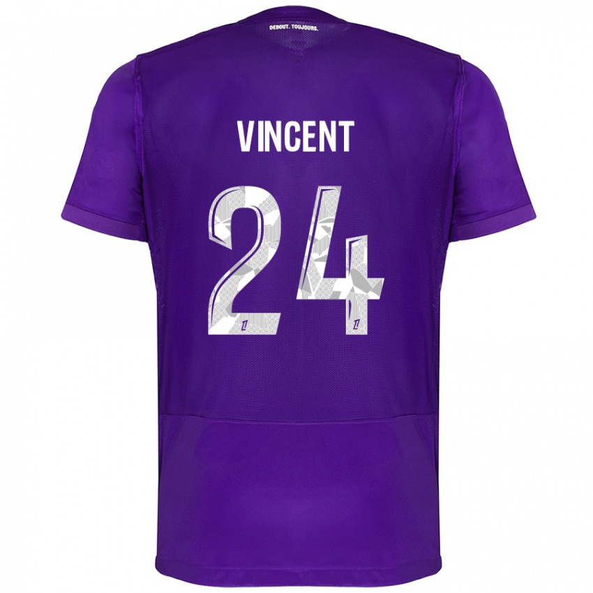 Herren Magalie Vincent #24 Violett Weiß Heimtrikot Trikot 2024/25 T-Shirt