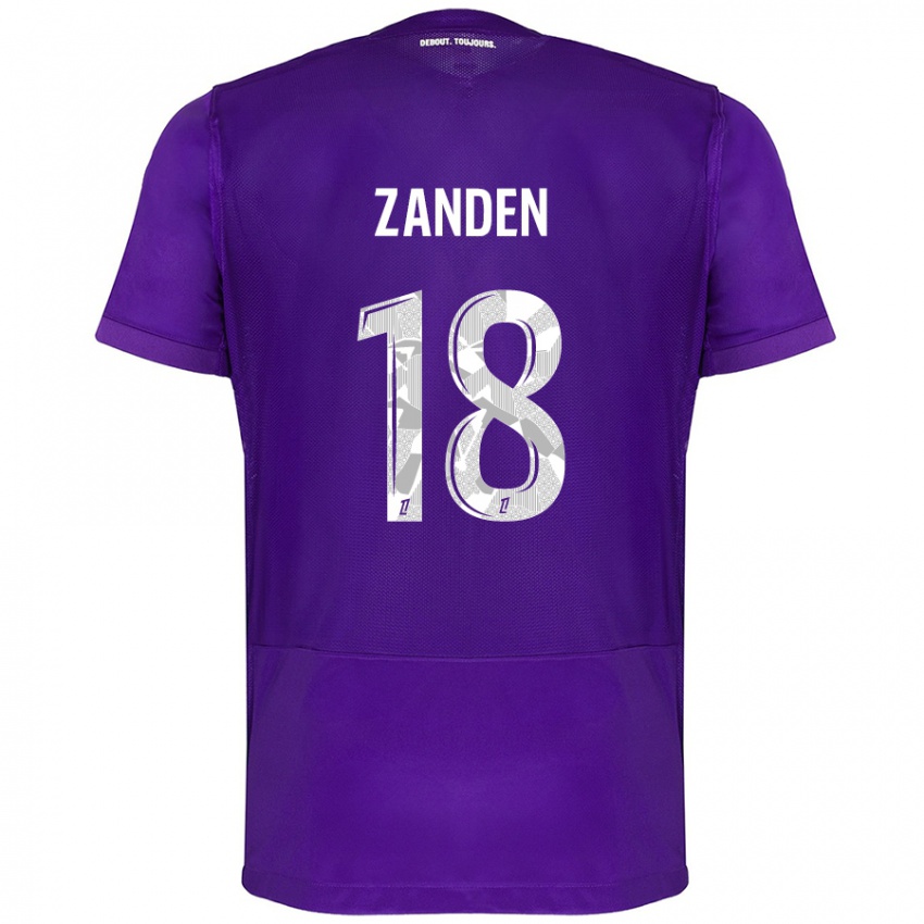 Herren Oliver Zandén #18 Violett Weiß Heimtrikot Trikot 2024/25 T-Shirt