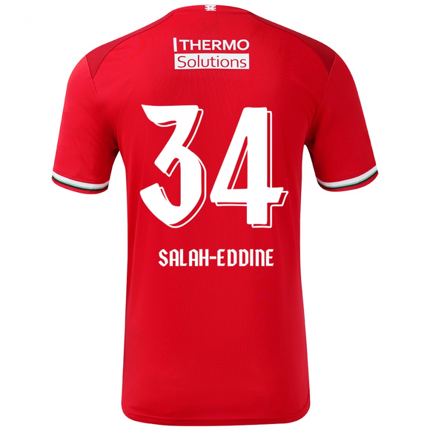 Herren Anass Salah-Eddine #34 Rot Weiß Heimtrikot Trikot 2024/25 T-Shirt