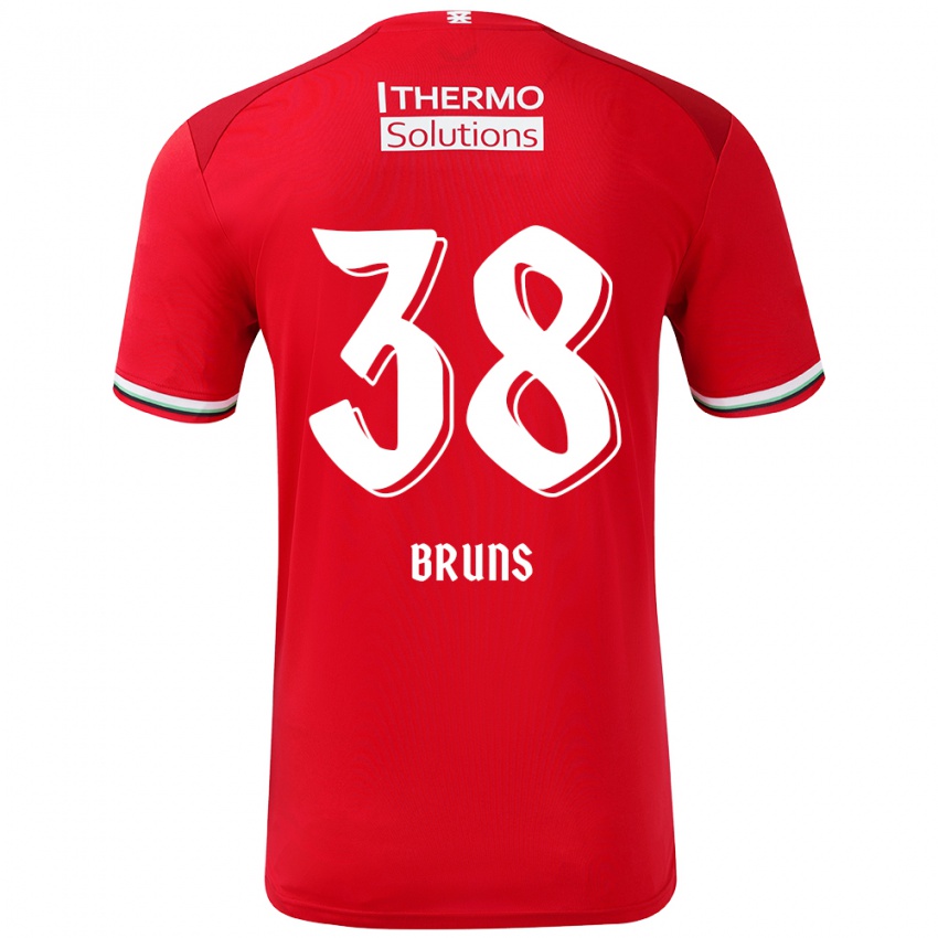 Herren Max Bruns #38 Rot Weiß Heimtrikot Trikot 2024/25 T-Shirt