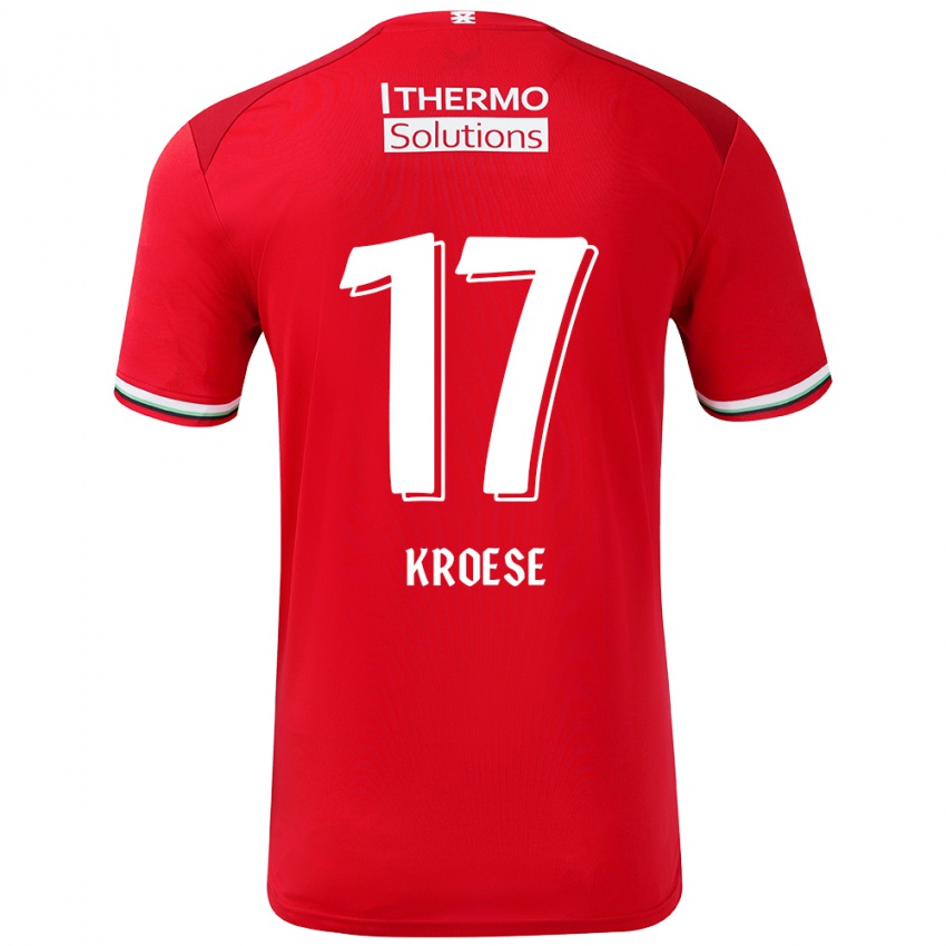 Herren Fieke Kroese #17 Rot Weiß Heimtrikot Trikot 2024/25 T-Shirt