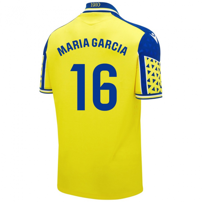 Herren Maria García Fernández #16 Gelb Blau Heimtrikot Trikot 2024/25 T-Shirt