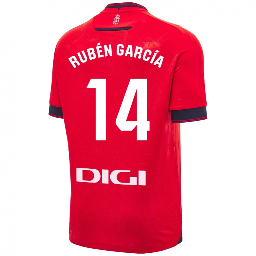 Herren Rubén García #14 Rot Weiß Heimtrikot Trikot 2024/25 T-Shirt