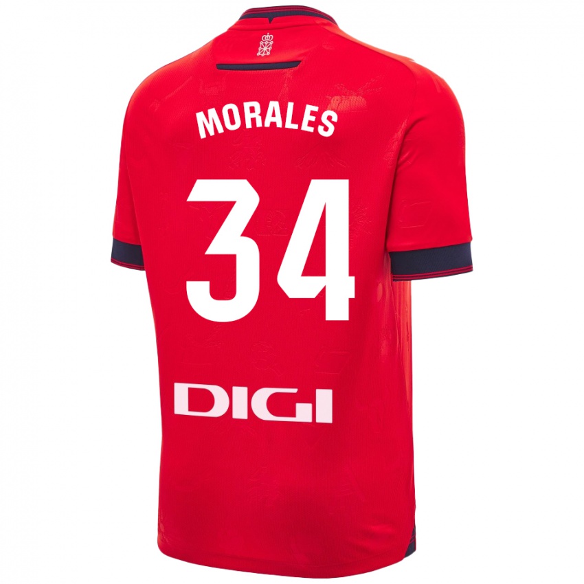 Herren Anai Morales #34 Rot Weiß Heimtrikot Trikot 2024/25 T-Shirt