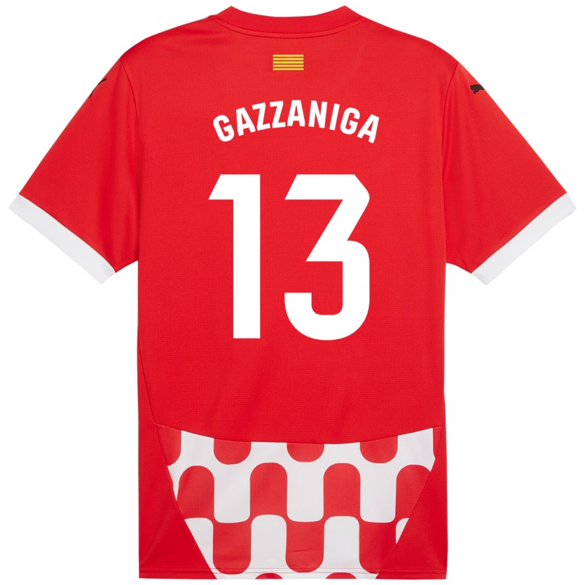 Herren Paulo Gazzaniga #13 Rot Weiß Heimtrikot Trikot 2024/25 T-Shirt