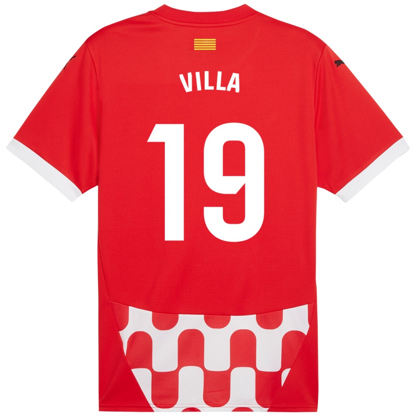 Herren Toni Villa #19 Rot Weiß Heimtrikot Trikot 2024/25 T-Shirt