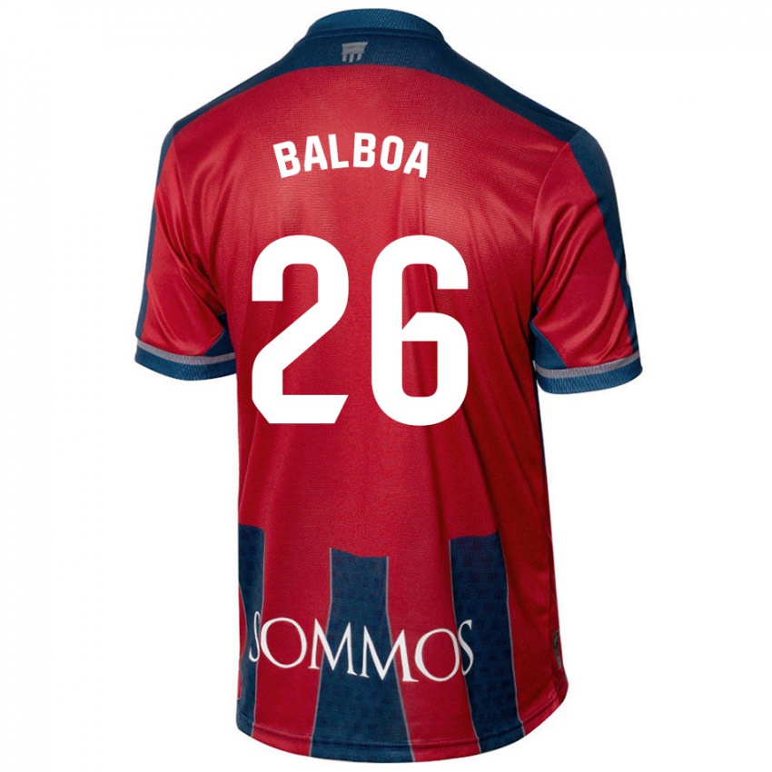 Herren Álex Balboa #26 Rot Blau Heimtrikot Trikot 2024/25 T-Shirt