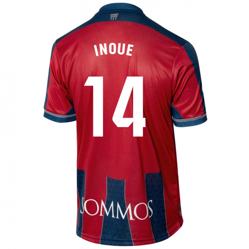 Herren Moe Inoue #14 Rot Blau Heimtrikot Trikot 2024/25 T-Shirt