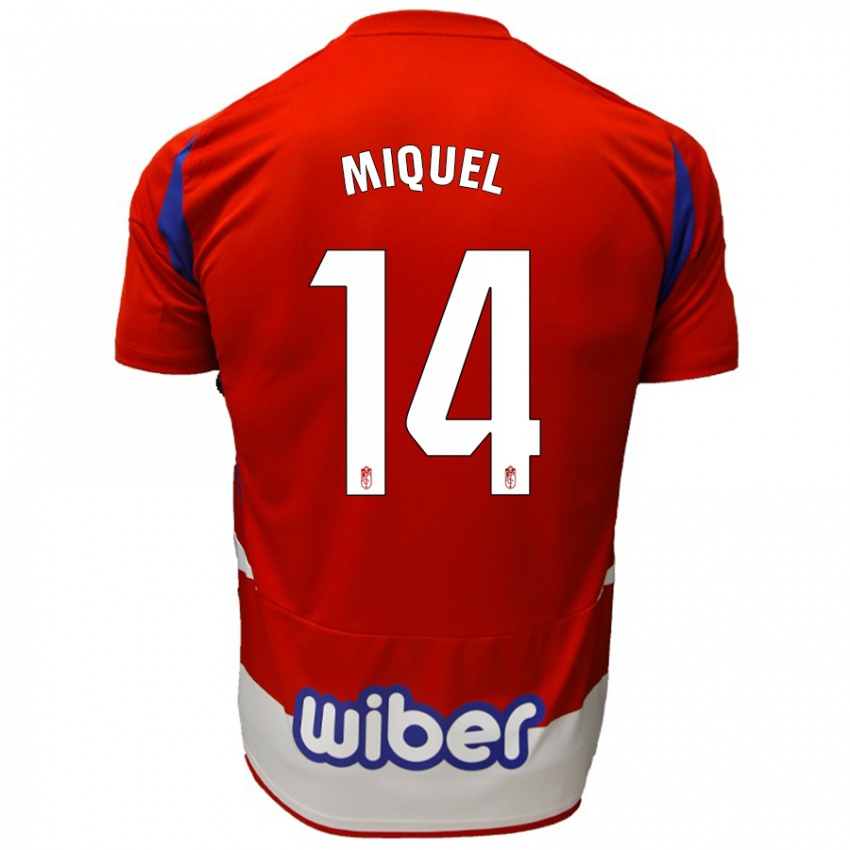 Herren Ignasi Miquel #14 Rot Weiß Blau Heimtrikot Trikot 2024/25 T-Shirt